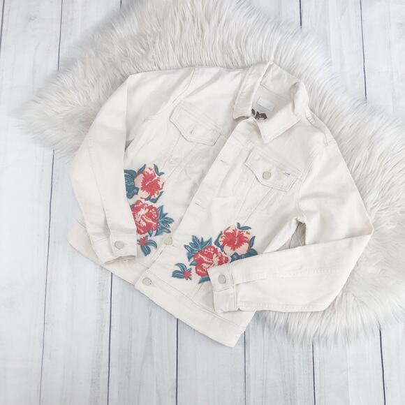 🆕 Anthropologie Mother Bruiser Cropped Embroidery Denim Jacket Size Medium - Picture 2 of 8